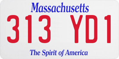 MA license plate 313YD1
