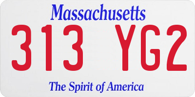 MA license plate 313YG2