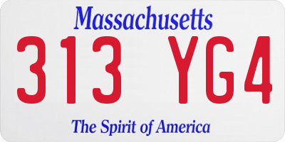 MA license plate 313YG4