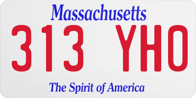 MA license plate 313YH0
