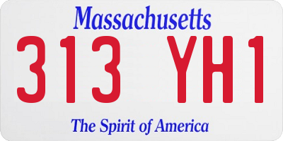 MA license plate 313YH1
