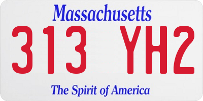 MA license plate 313YH2