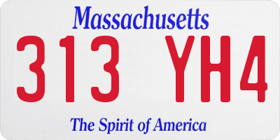 MA license plate 313YH4