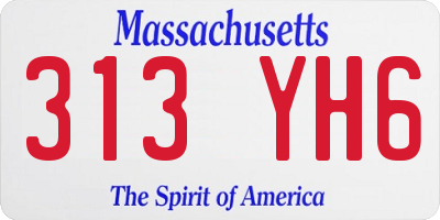 MA license plate 313YH6