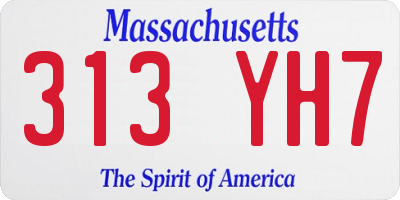 MA license plate 313YH7
