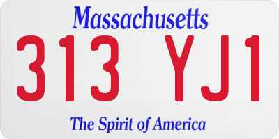 MA license plate 313YJ1