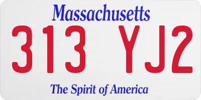 MA license plate 313YJ2