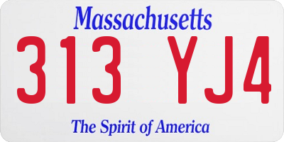 MA license plate 313YJ4