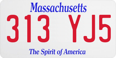 MA license plate 313YJ5