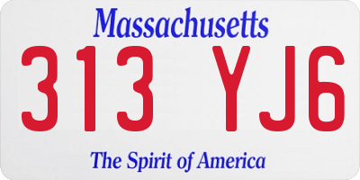 MA license plate 313YJ6