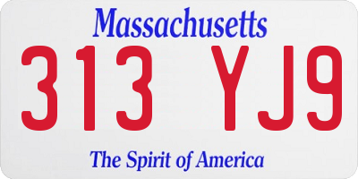 MA license plate 313YJ9