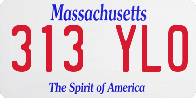 MA license plate 313YL0