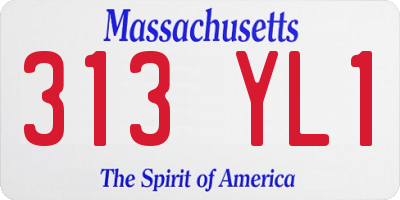 MA license plate 313YL1