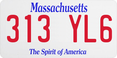 MA license plate 313YL6