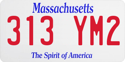 MA license plate 313YM2
