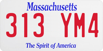 MA license plate 313YM4