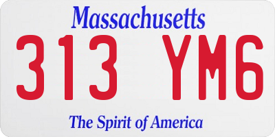 MA license plate 313YM6