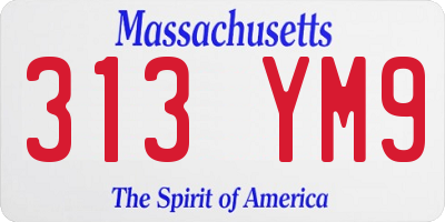 MA license plate 313YM9