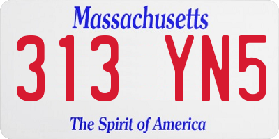 MA license plate 313YN5