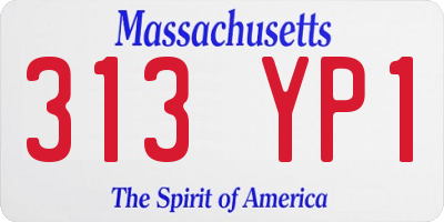MA license plate 313YP1