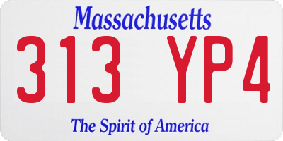 MA license plate 313YP4