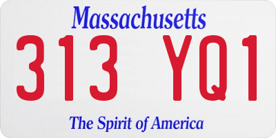 MA license plate 313YQ1