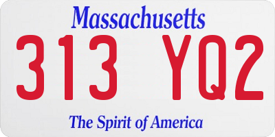 MA license plate 313YQ2