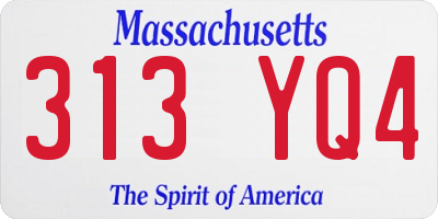 MA license plate 313YQ4