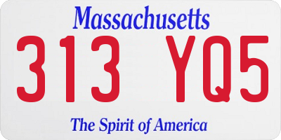 MA license plate 313YQ5