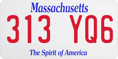MA license plate 313YQ6