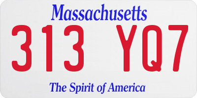 MA license plate 313YQ7