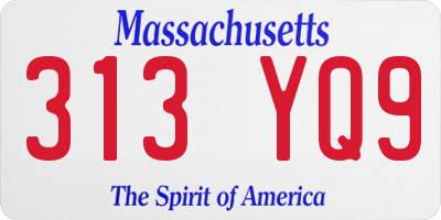 MA license plate 313YQ9