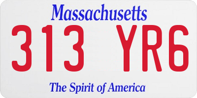 MA license plate 313YR6