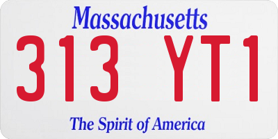 MA license plate 313YT1