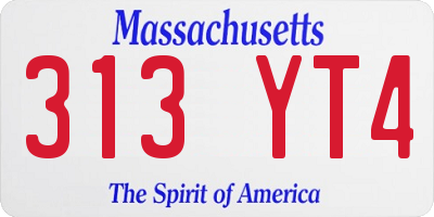 MA license plate 313YT4