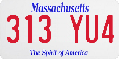 MA license plate 313YU4