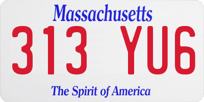 MA license plate 313YU6