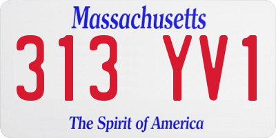 MA license plate 313YV1