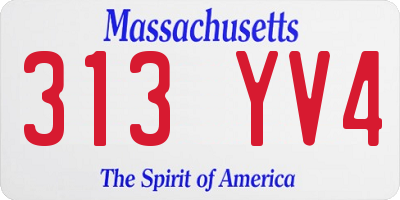 MA license plate 313YV4
