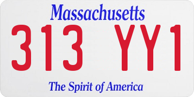 MA license plate 313YY1