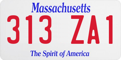 MA license plate 313ZA1
