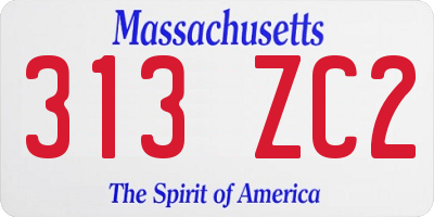 MA license plate 313ZC2