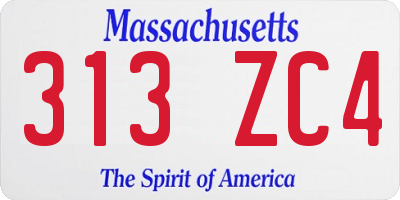 MA license plate 313ZC4