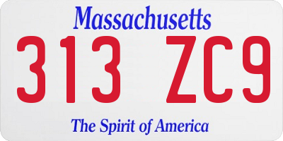 MA license plate 313ZC9