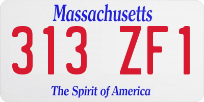 MA license plate 313ZF1