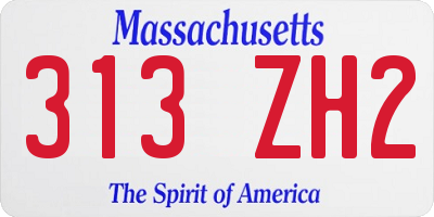 MA license plate 313ZH2