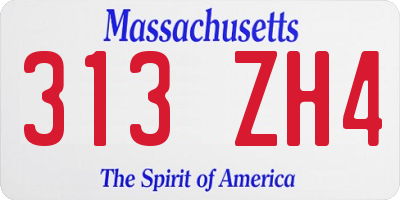 MA license plate 313ZH4