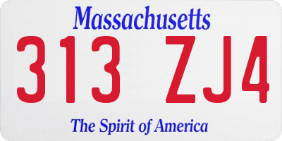 MA license plate 313ZJ4