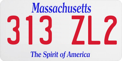 MA license plate 313ZL2