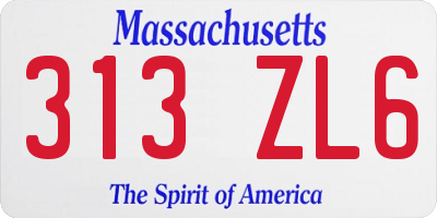 MA license plate 313ZL6